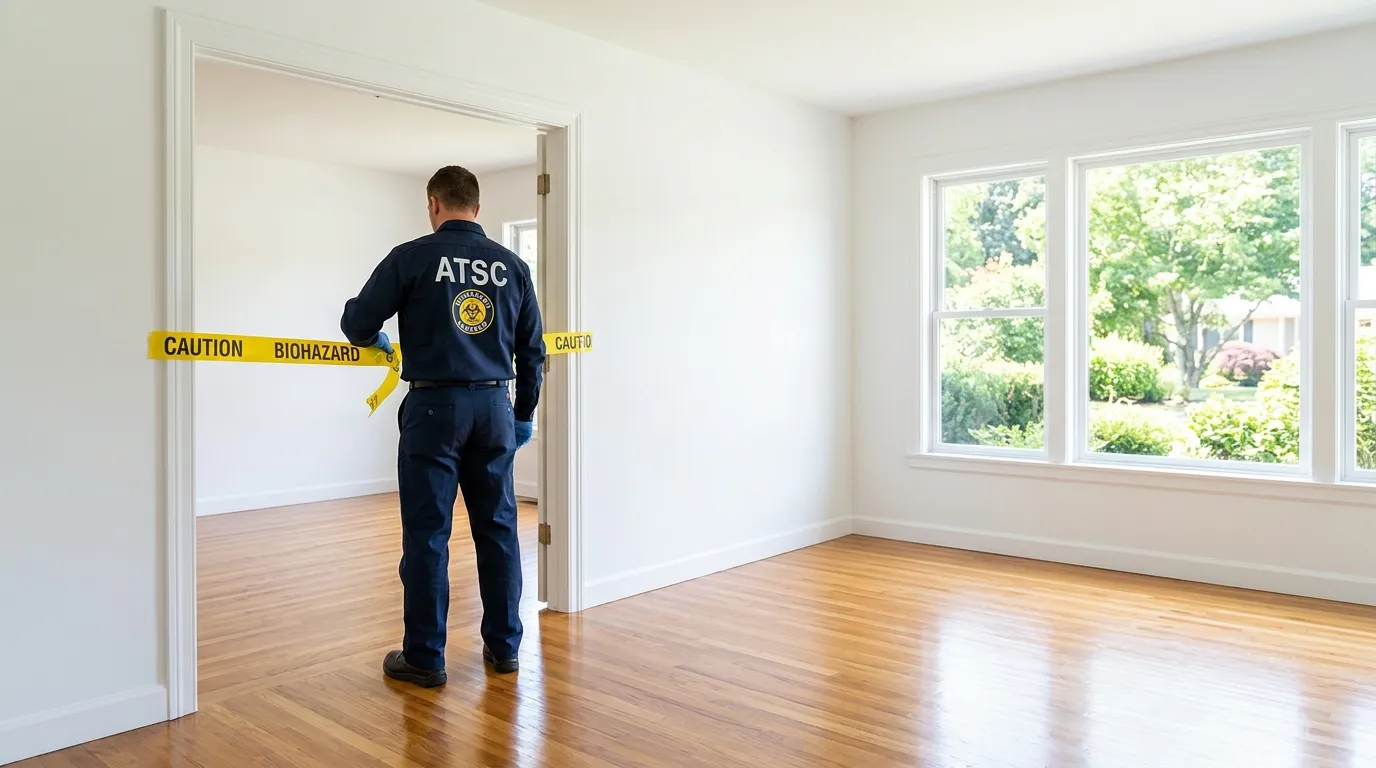 Certified biohazard cleanup crew performing Trauma Scene Cleanup in Locust Grove